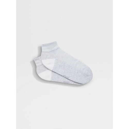 Load image into Gallery viewer, ZEGNA GREY MÉLANGE COTTON BLEND SOCKS
