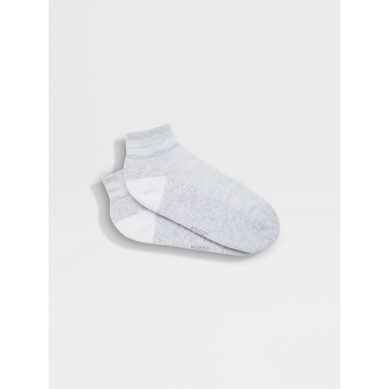 ZEGNA GREY MÉLANGE COTTON BLEND SOCKS