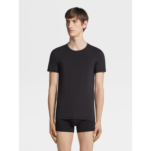 Load image into Gallery viewer, ZEGNA BLACK STRETCH COTTON T-SHIRT
