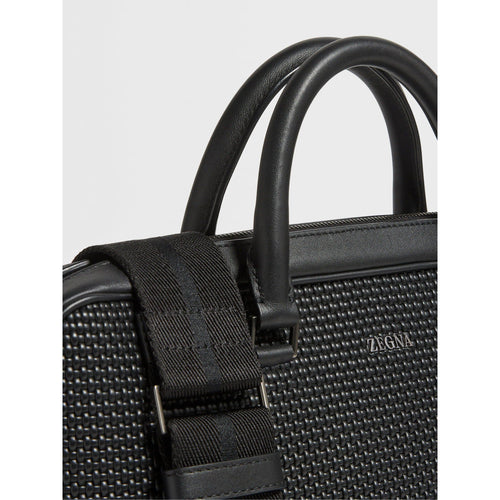 Load image into Gallery viewer, ZEGNA BLACK PELLETESSUTA™ LEATHER EDGY BUSINESS BAG
