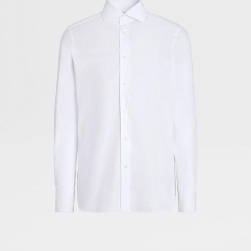 Load image into Gallery viewer, ZEGNA WHITE TROFEO™ 600 COTTON AND SILK LONG-SLEEVE TAILORING SHIRT
