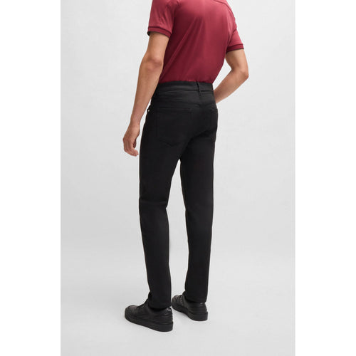 Load image into Gallery viewer, BOSS PORSCHE X BOSS TAPERED-FIT JEANS IN BLACK PERFORMANCE DENIM
