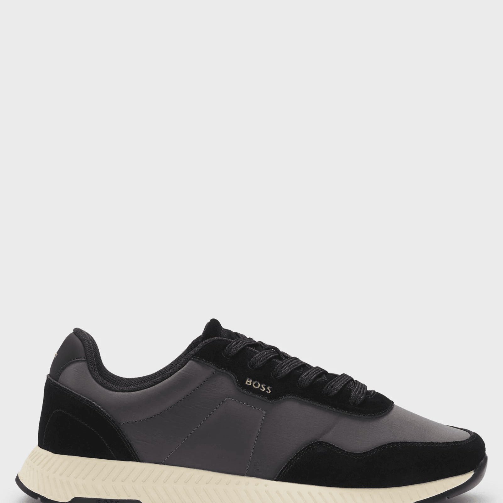 BOSS Mixed-material trainers with suede trims