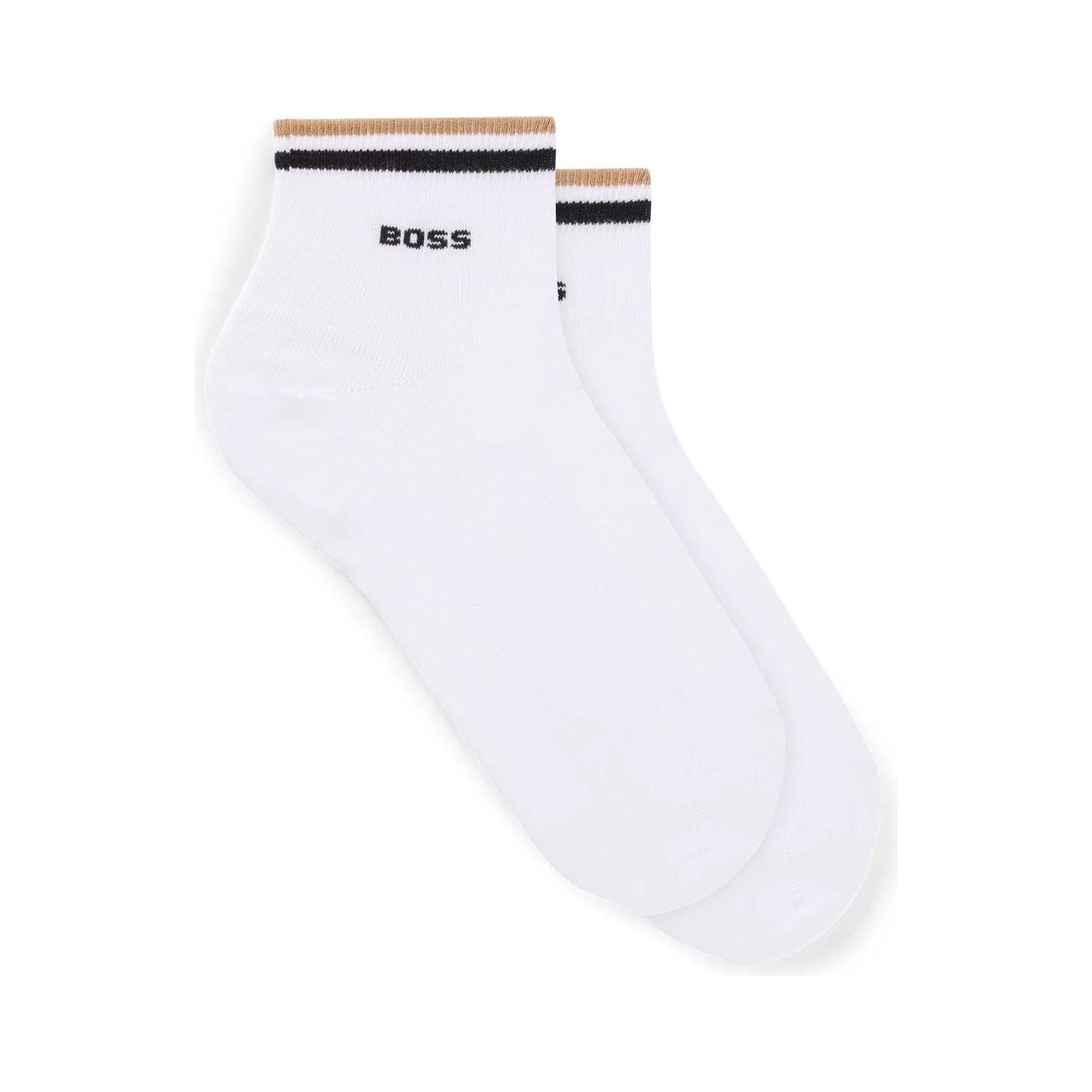 BOSS TWO-PACK OF SHORT-LENGTH SOCKS WITH SIGNATURE STRIPE - Yooto