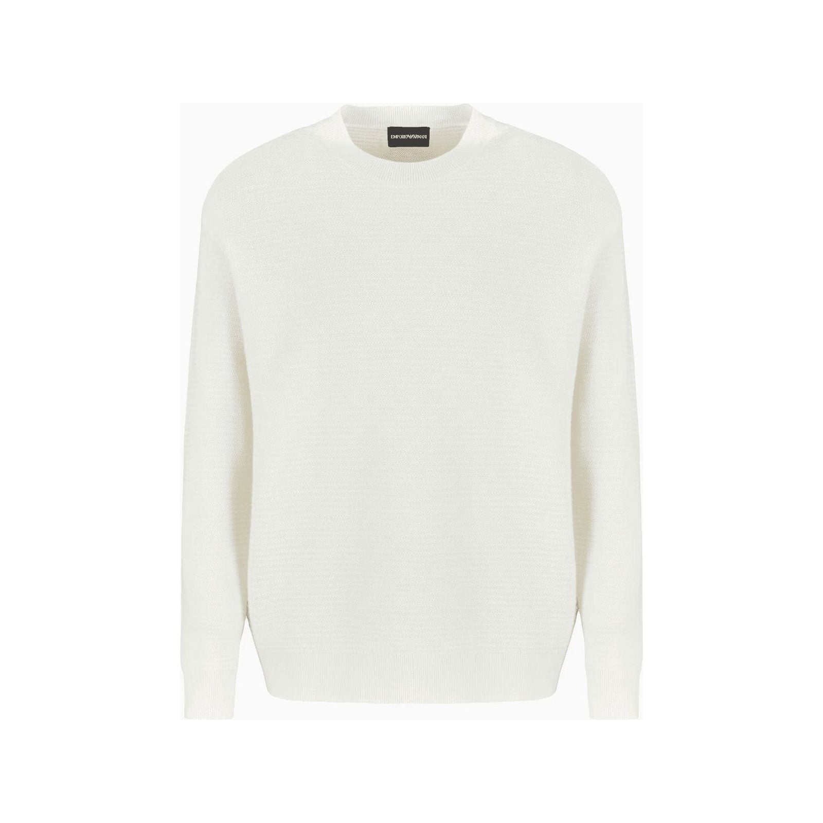 EMPORIO ARMANI Mock-neck jumper in virgin wool with a micro-textured weave