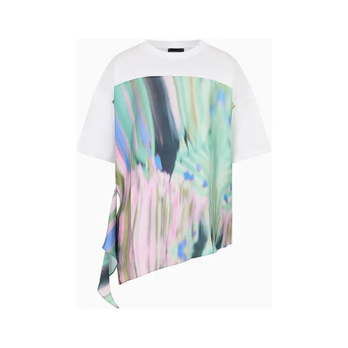 Load image into Gallery viewer, EMPORIO ARMANI ASV ORGANIC-JERSEY T-SHIRT WITH MULTICOLOURED INSERT - Yooto
