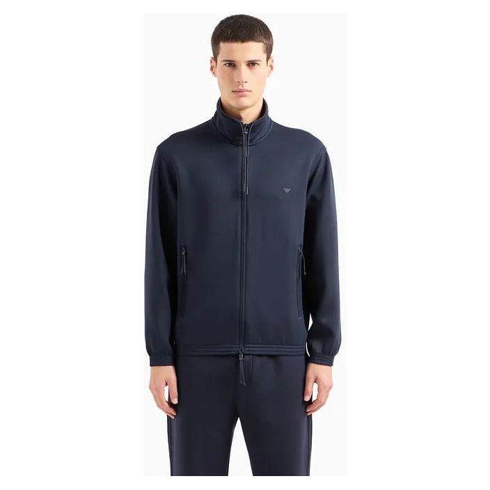 EMPORIO ARMANI TRAVEL ESSENTIALS FULL-ZIP SWEATSHIRT IN DOUBLE JERSEY - Yooto