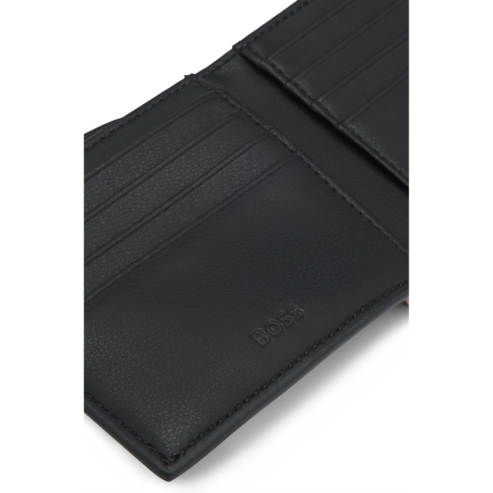 BOSS SIGNATURE-STRIPE BILLFOLD WALLET IN FAUX LEATHER