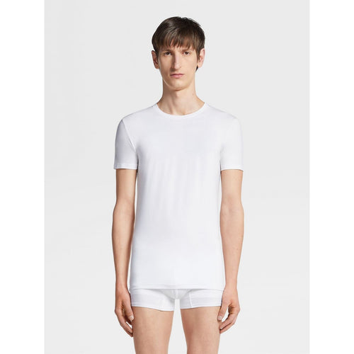 Load image into Gallery viewer, ZEGNA WHITE STRETCH MODAL T-SHIRT
