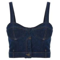 Load image into Gallery viewer, VERSACE JEANS COUTURE Women&#39;s Black Denim Strap Top
