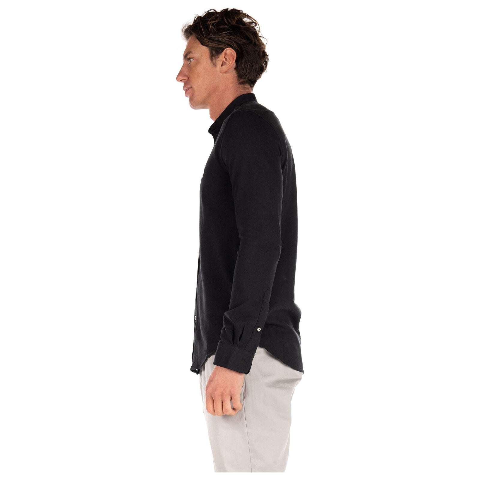 RALPH LAUREN FEATHERWEIGHT MESH SHIRT-BLACK