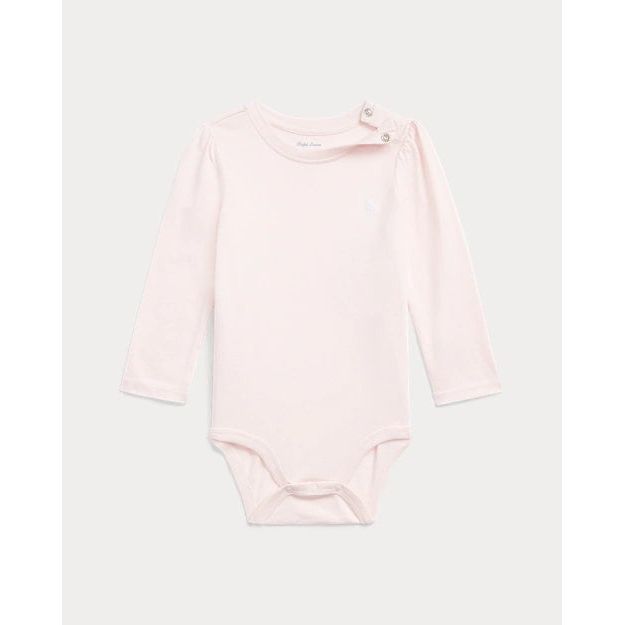 RALPH LAUREN Puff-Sleeve Cotton Jersey Bodysuit