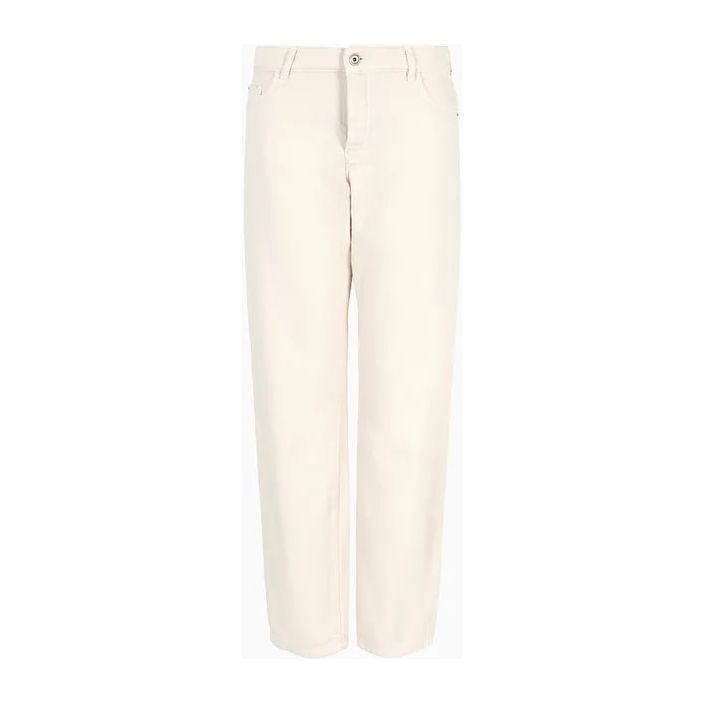 EMPORIO ARMANI J04 MID-RISE STRAIGHT-LEG TROUSERS IN ASV WORN-LOOK ORGANIC COTTON - Yooto