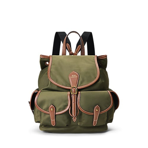 Load image into Gallery viewer, RALPH LAUREN Leather-Trim Nylon Bellport Backpack
