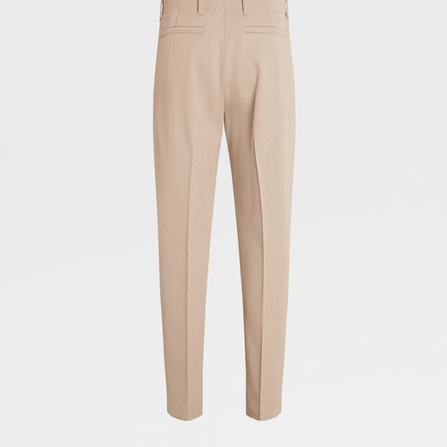 Load image into Gallery viewer, ZEGNA LIGHT TAUPE COTTON AND WOOL PANTS
