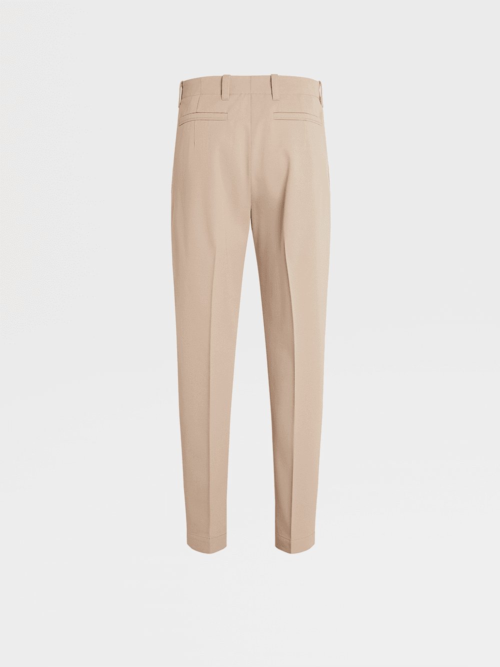 ZEGNA LIGHT TAUPE COTTON AND WOOL PANTS