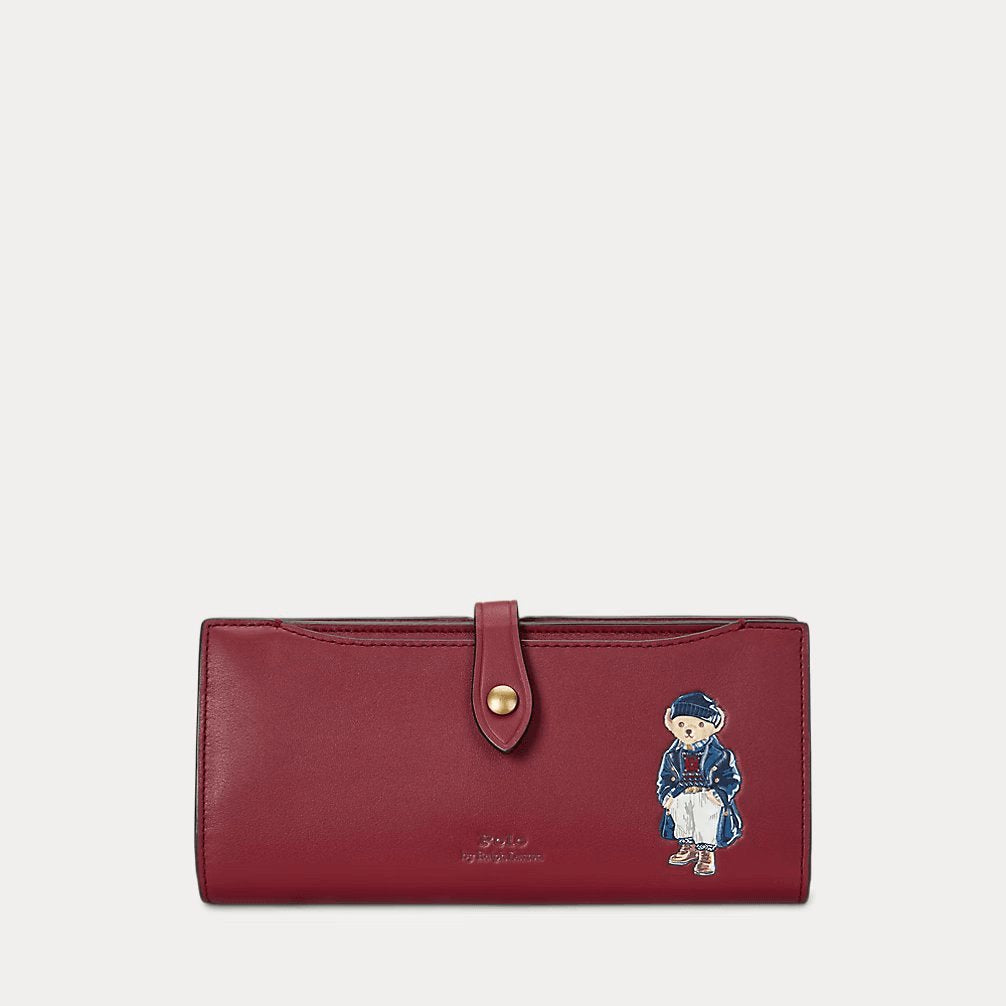 RALPH LAUREN Polo Bear Leather Snap Wallet