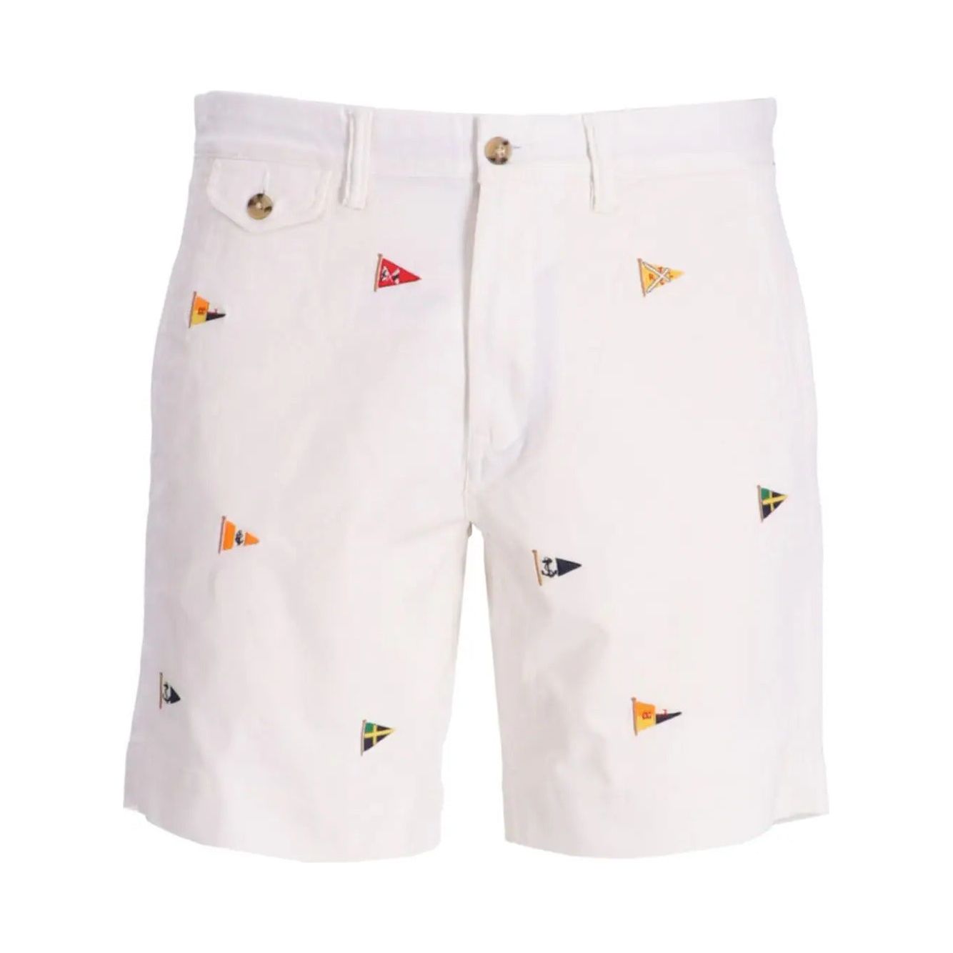 POLO RALPH LAUREN FLAG-EMBROIDERED TWILL BERMUDA SHORTS - Yooto