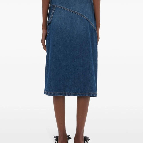 Load image into Gallery viewer, JW Anderson wrap-design denim skirt
