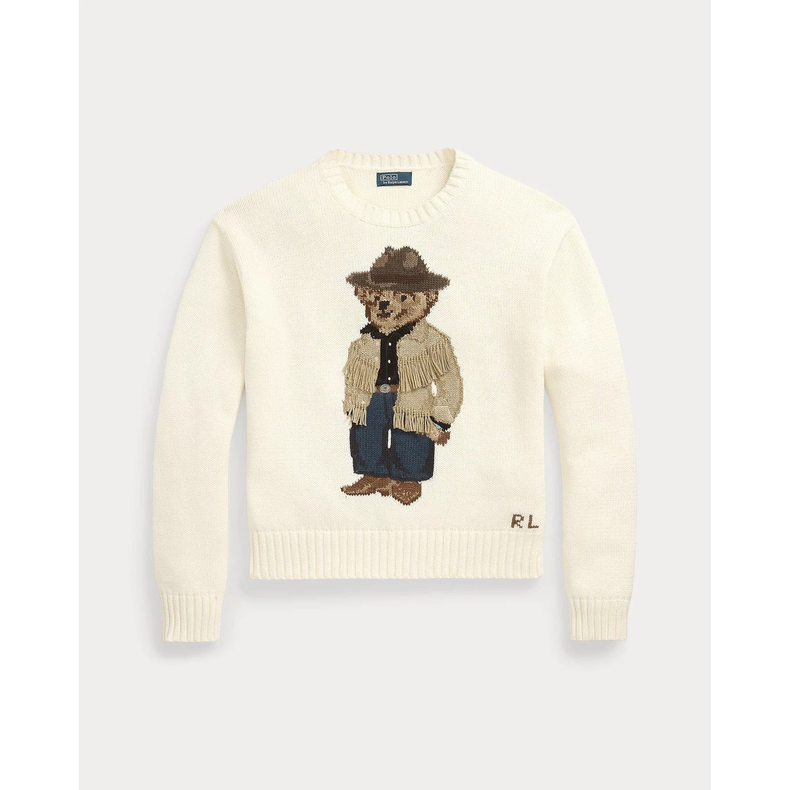 POLO RALPH LAUREN POLO BEAR COTTON CREWNECK JUMPER