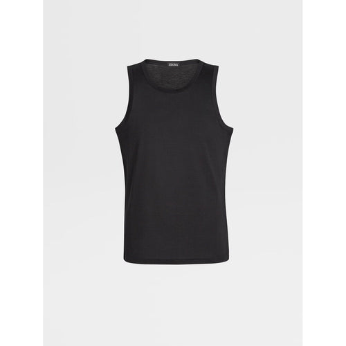 Load image into Gallery viewer, ZEGNA BLACK COTTON TANK TOP
