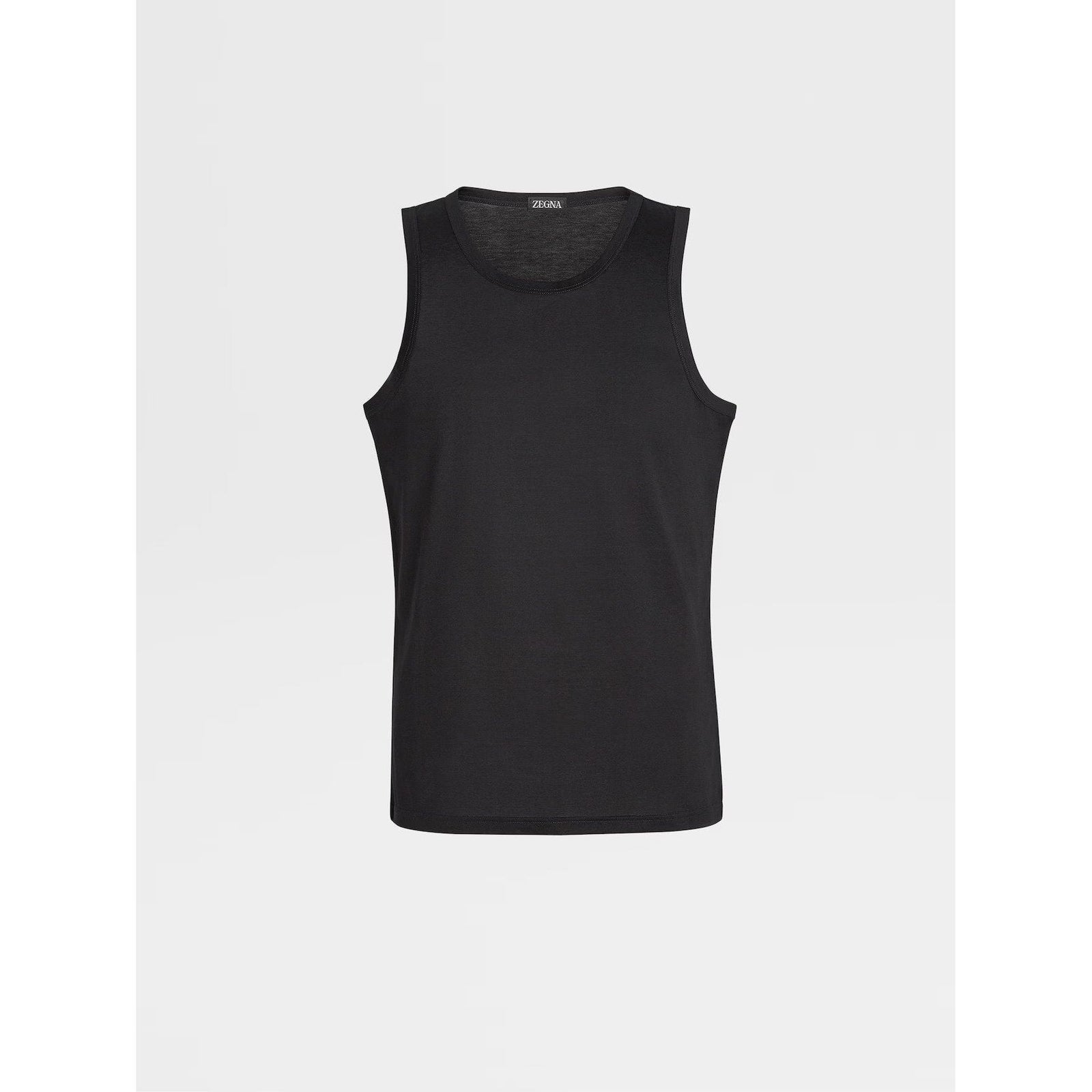 ZEGNA BLACK COTTON TANK TOP