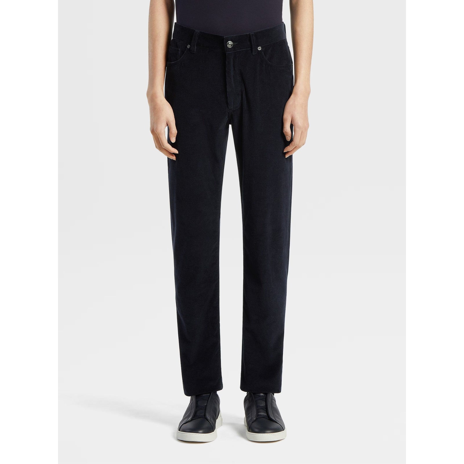 ZEGNA NAVY BLUE CASHCO ROCCIA PANTS