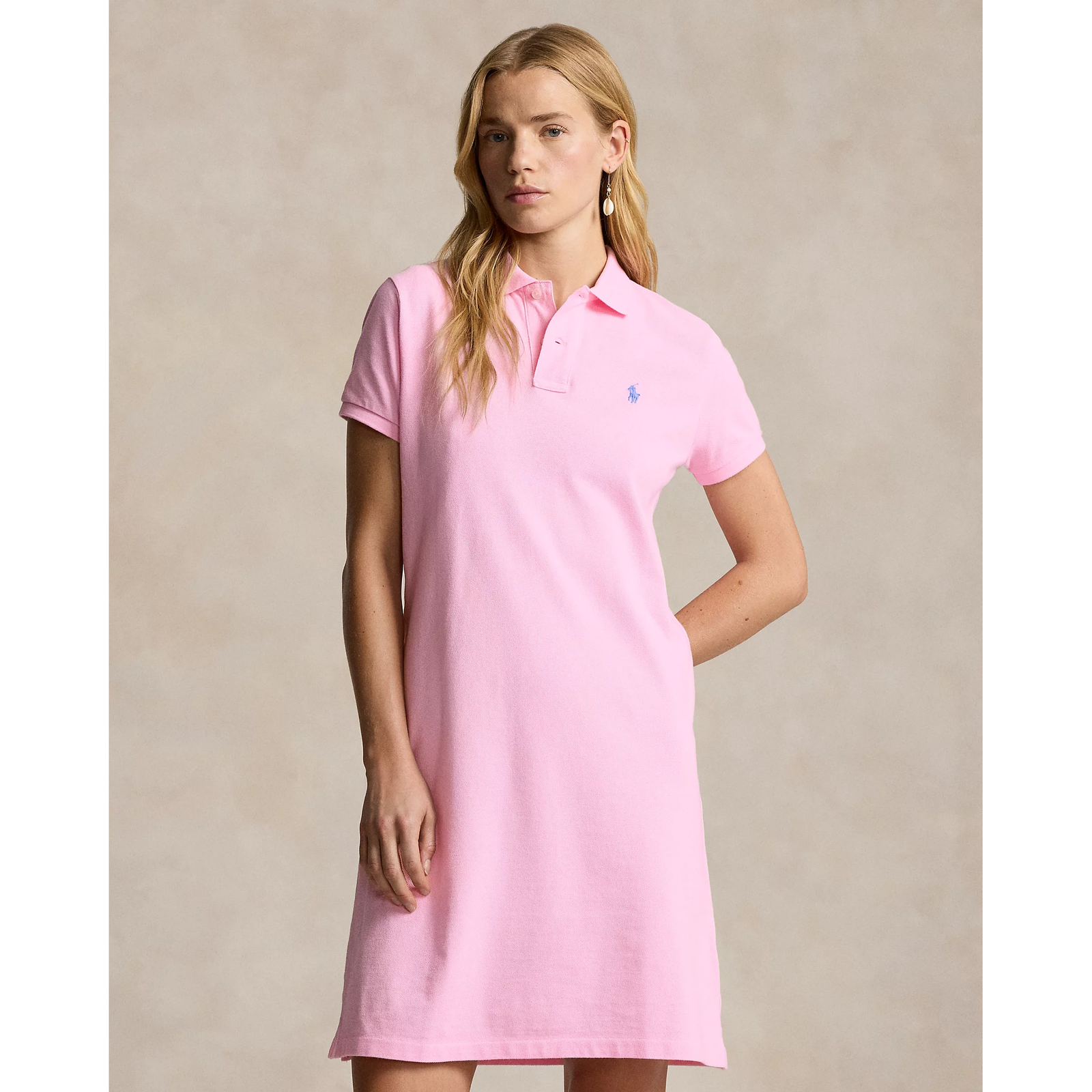 POLO RALPH LAUREN COTTON MESH POLO DRESS