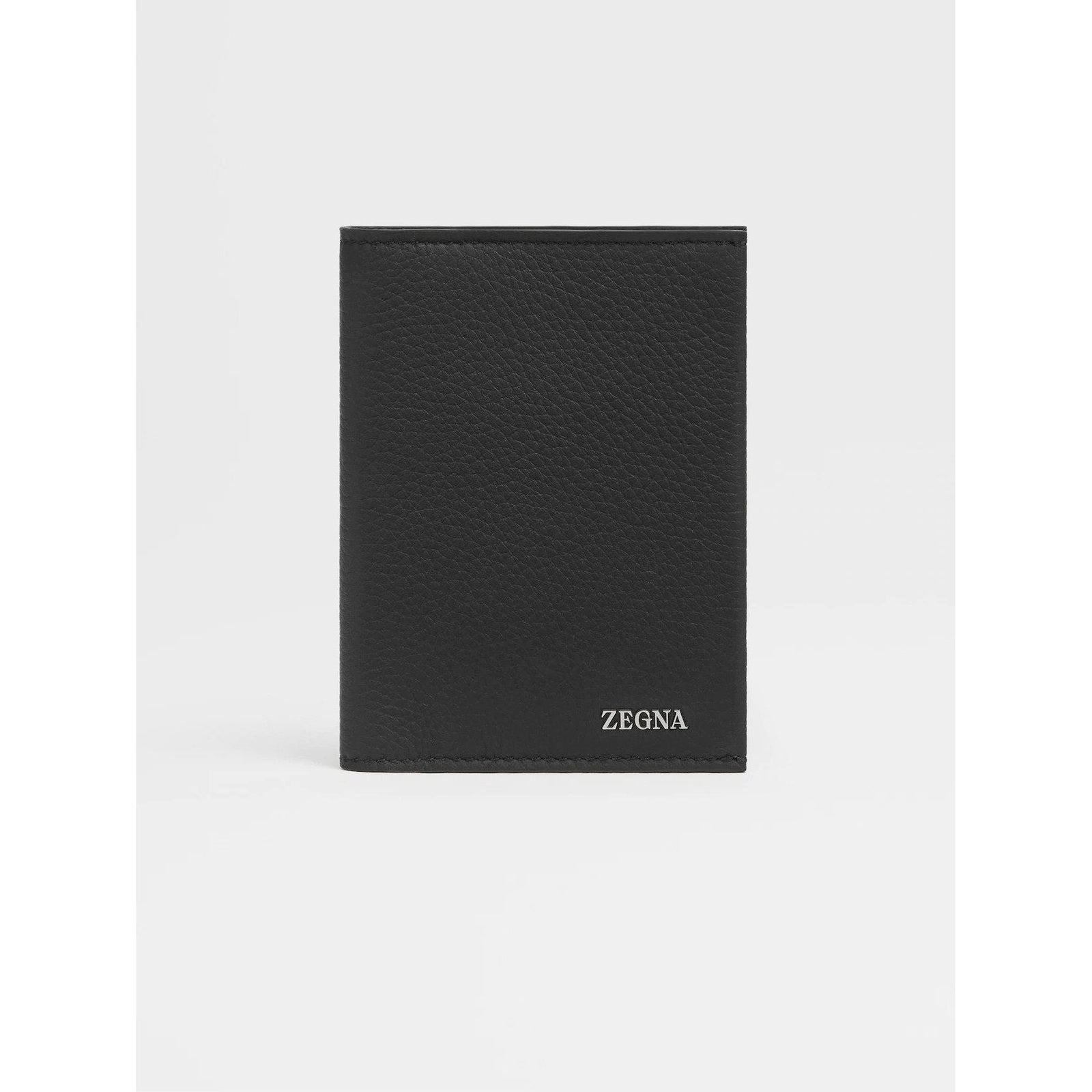 ZEGNA Black Deerskin Passport Case