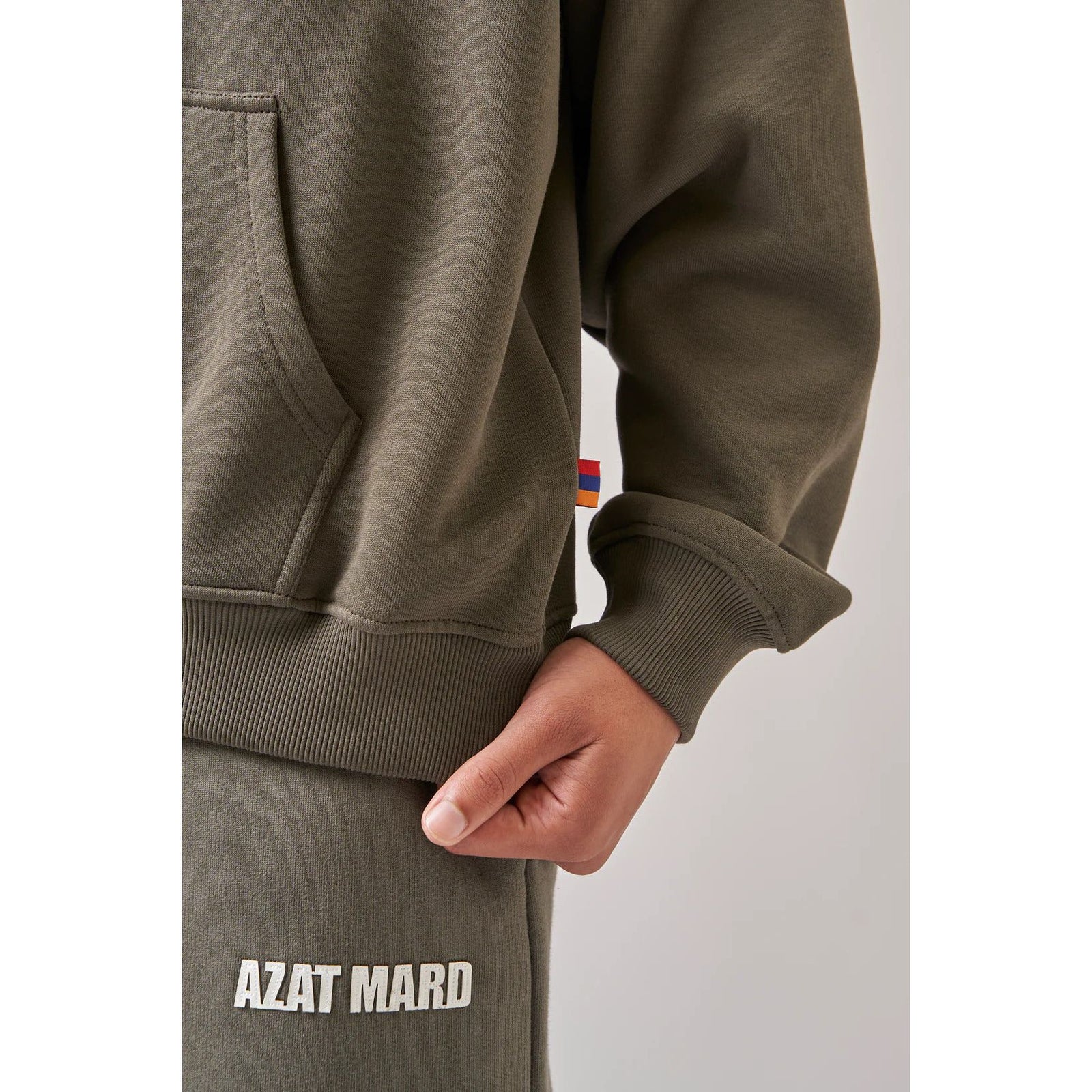 AZAT MARD KHAKI/WHITE HOODIE - Yooto