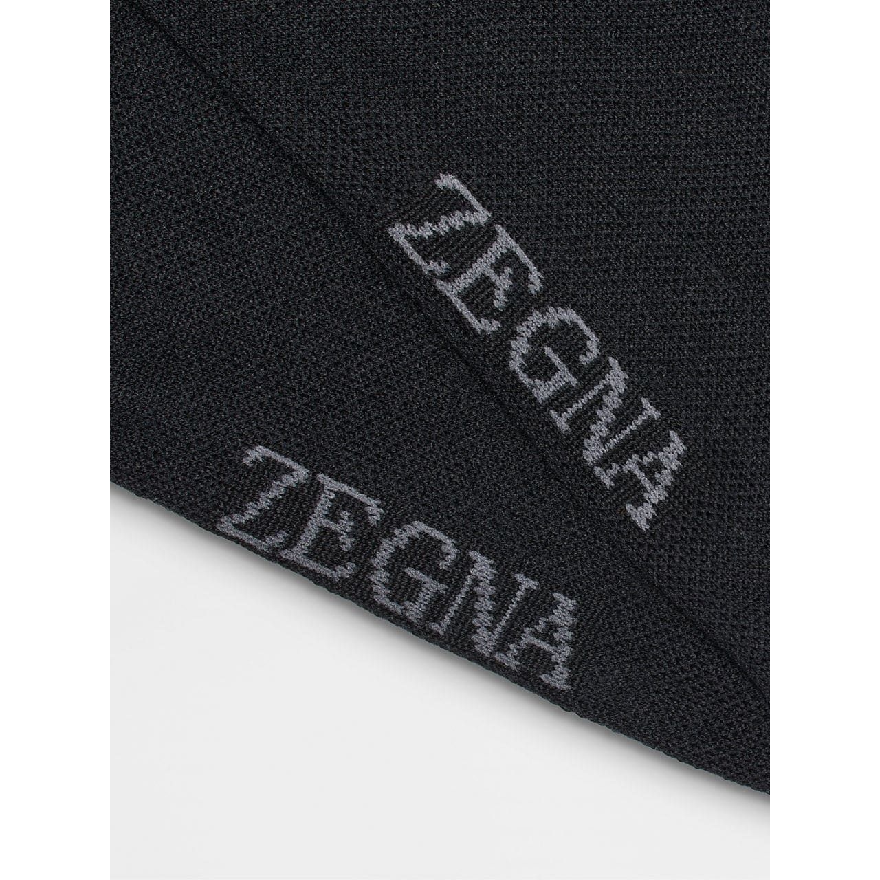 ZEGNA BLACK COTTON BLEND SOCKS