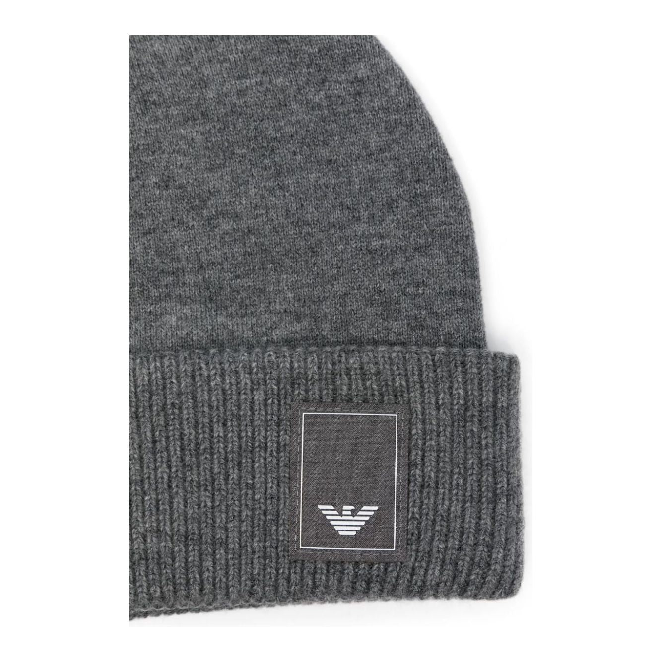 EMPORIO ARMANI logo-patch beanie hat