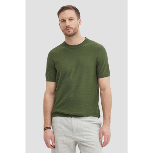 Load image into Gallery viewer, BOSS SHORT-SLEEVED SWEATER IN COTTON BLEND WITH MICRO-PROCESSING - Yooto
