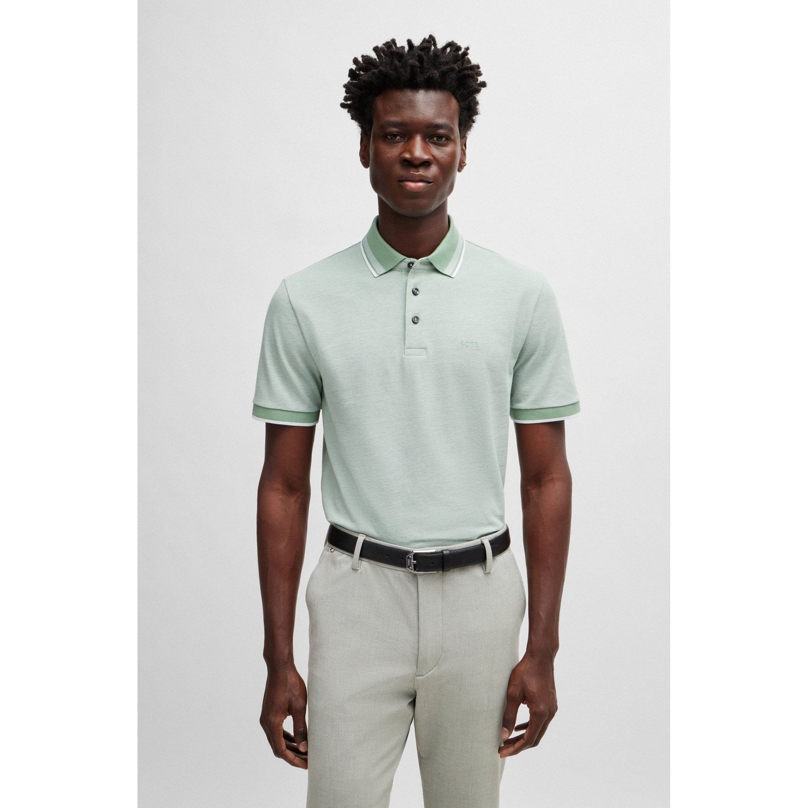 BOSS OXFORD-COTTON-PIQUÉ POLO SHIRT WITH LOGO DETAIL