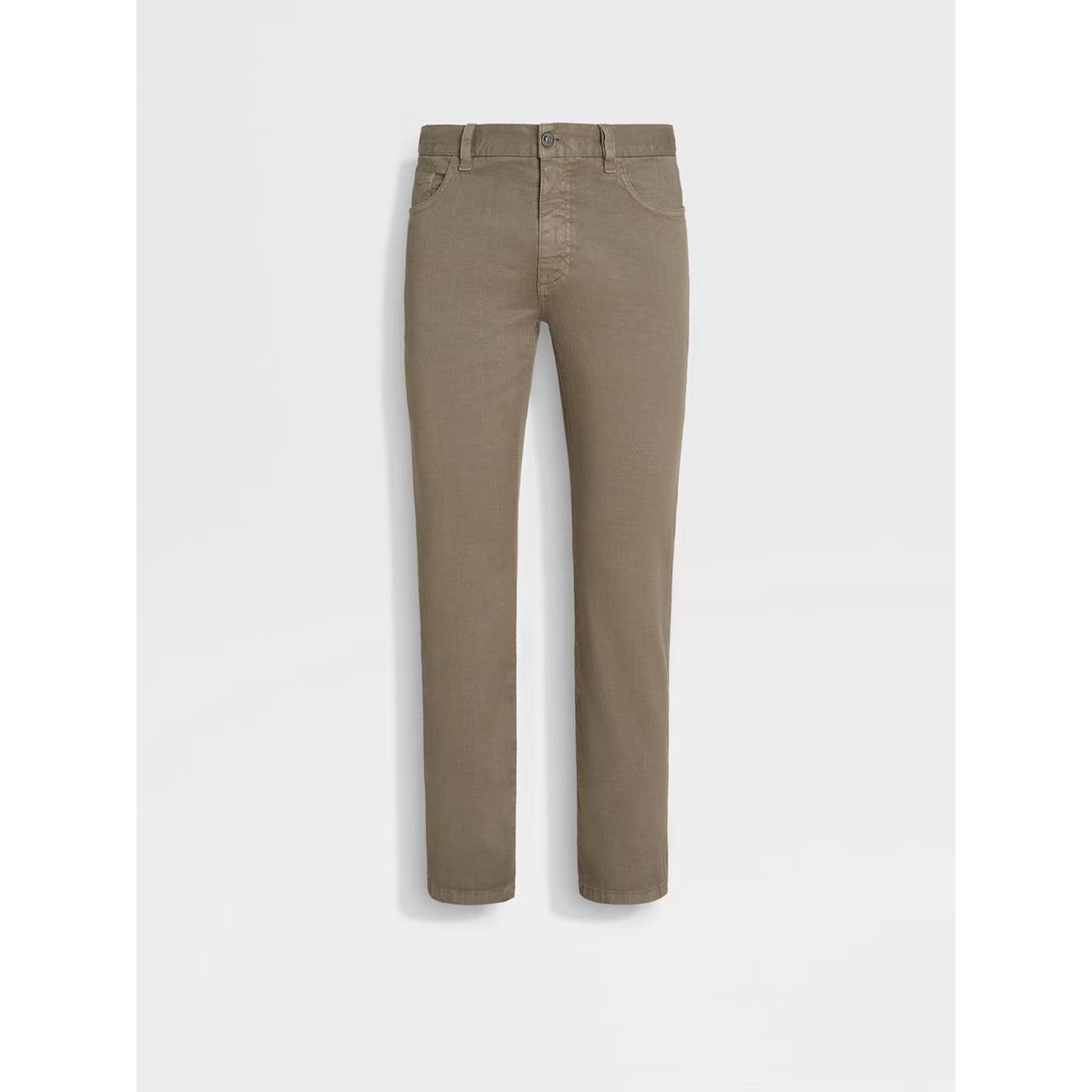 ZEGNA LIGHT BEIGE STRETCH LINEN AND COTTON ROCCIA JEANS