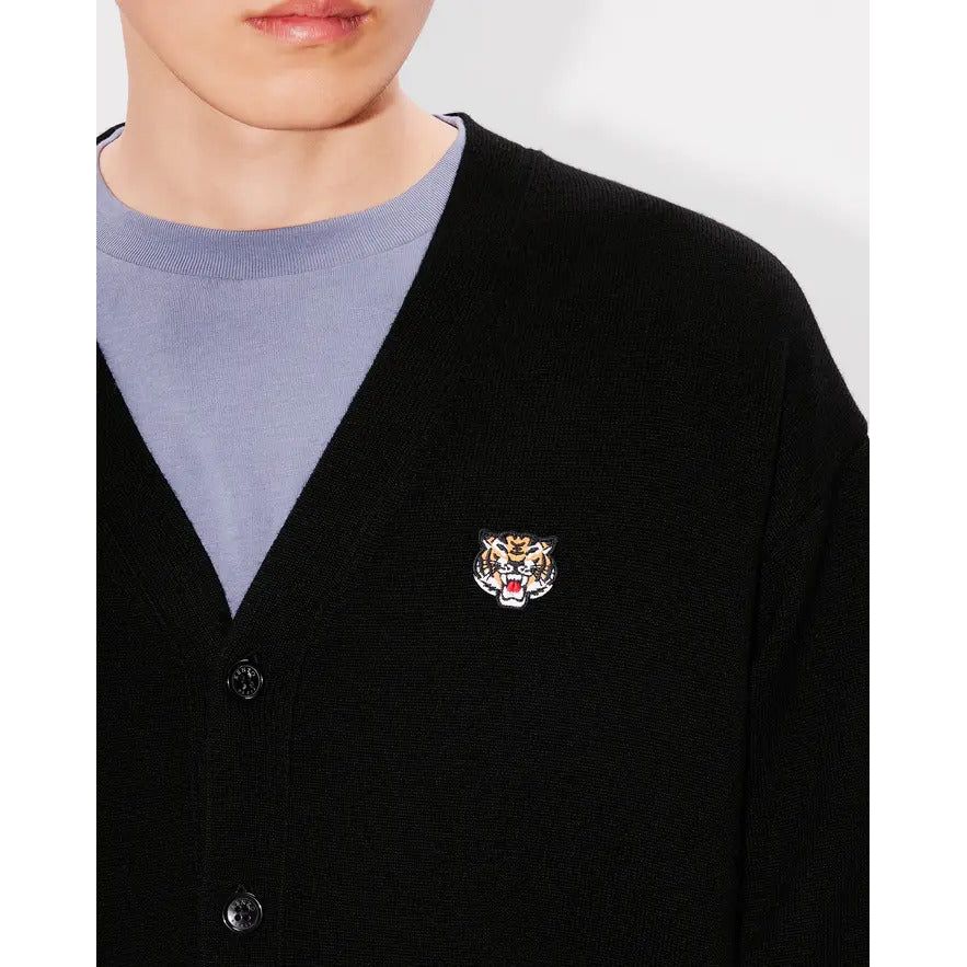 KENZO EMBROIDERED CARDIGAN IN WOOL