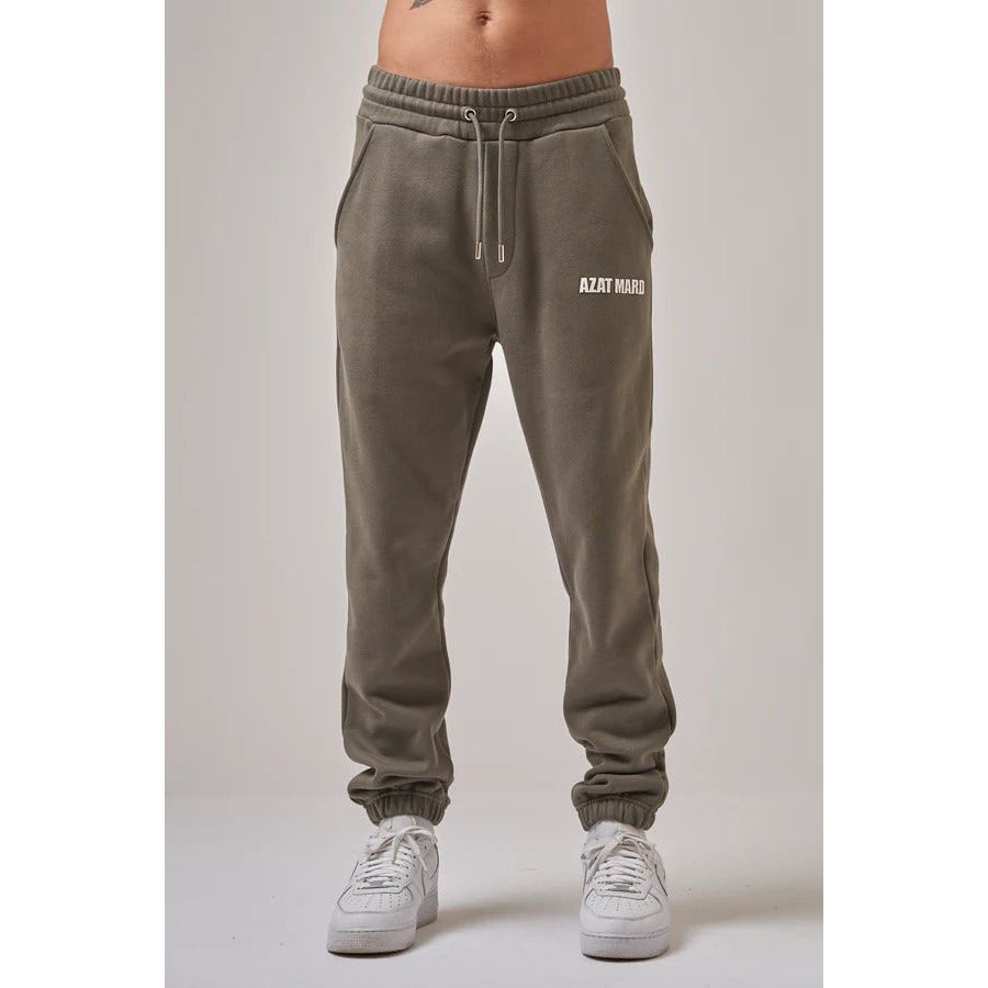 AZAT MARD KHAKI/WHITE LOGO JOGGERS - Yooto