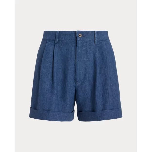 POLO RALPH LAUREN PLEATED LINEN SHORT - Yooto