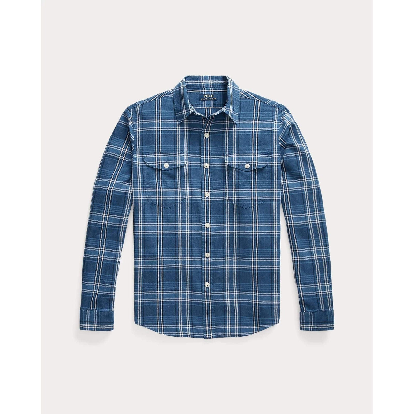 POLO RALPH LAUREN CLASSIC FIT PLAID LINEN-COTTON WORKSHIRT