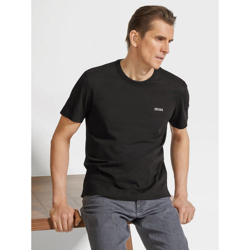 Load image into Gallery viewer, ZEGNA BLACK COTTON T-SHIRT
