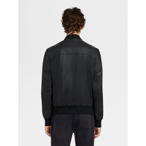 Load image into Gallery viewer, Lambskin Nappa Zip Up Short Jacket
