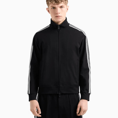 Load image into Gallery viewer, EMPORIO ARMANI Full-zip sweatshirt in jersey with logo bands
