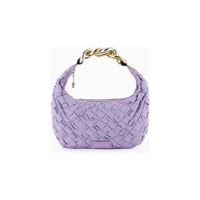 EMPORIO ARMANI ASV WOVEN RECYCLED NYLON HANDBAG WITH CHAIN HANDLE - Yooto