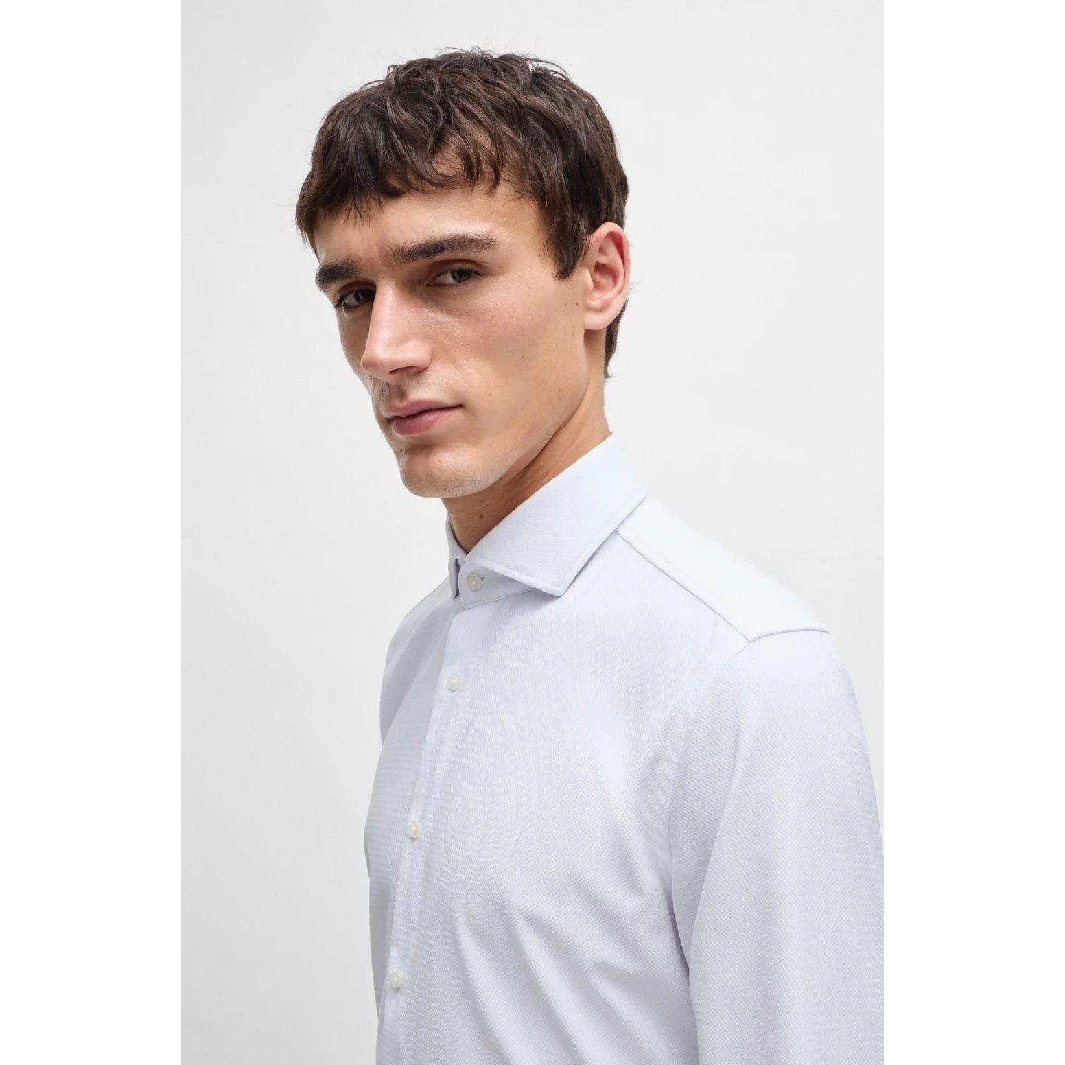 BOSS SLIM-FIT SHIRT IN STRUCTURED PERFORMANCE-STRETCH MATERIAL