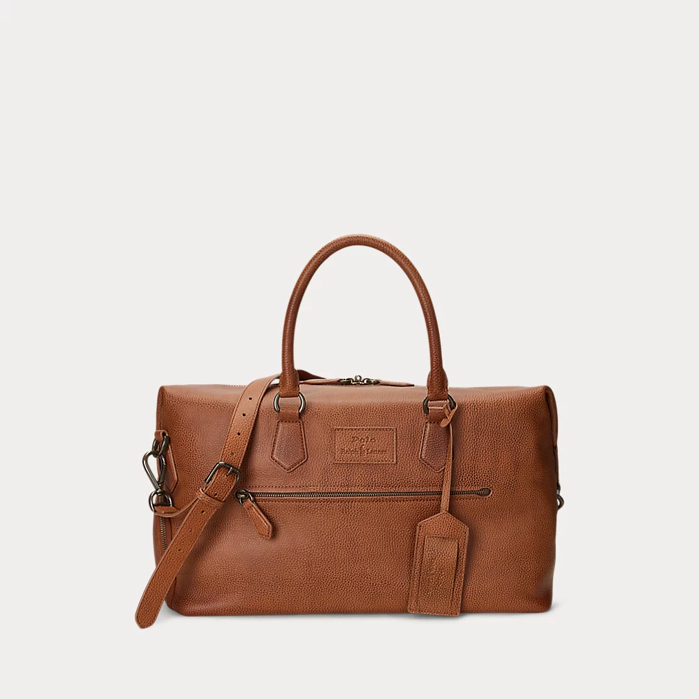 POLO RALPH LAUREN PEBBLED LEATHER DUFFEL