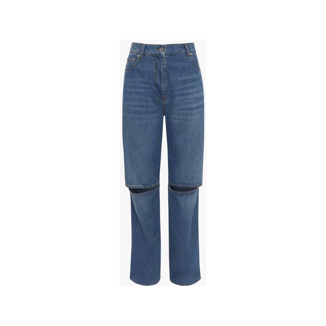 JW ANDERSON CUT-OUT KNEE BOOTCUT JEANS - Yooto