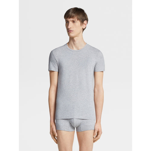 Load image into Gallery viewer, ZEGNA GREY MÉLANGE STRETCH COTTON T-SHIRT
