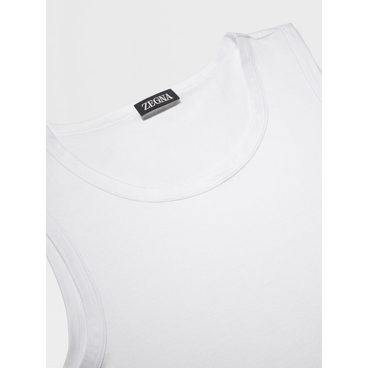 ZEGNA WHITE FILOSCOZIA COTTON TANK