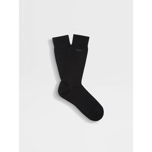 Load image into Gallery viewer, ZEGNA BLACK COTTON BLEND SOCKS
