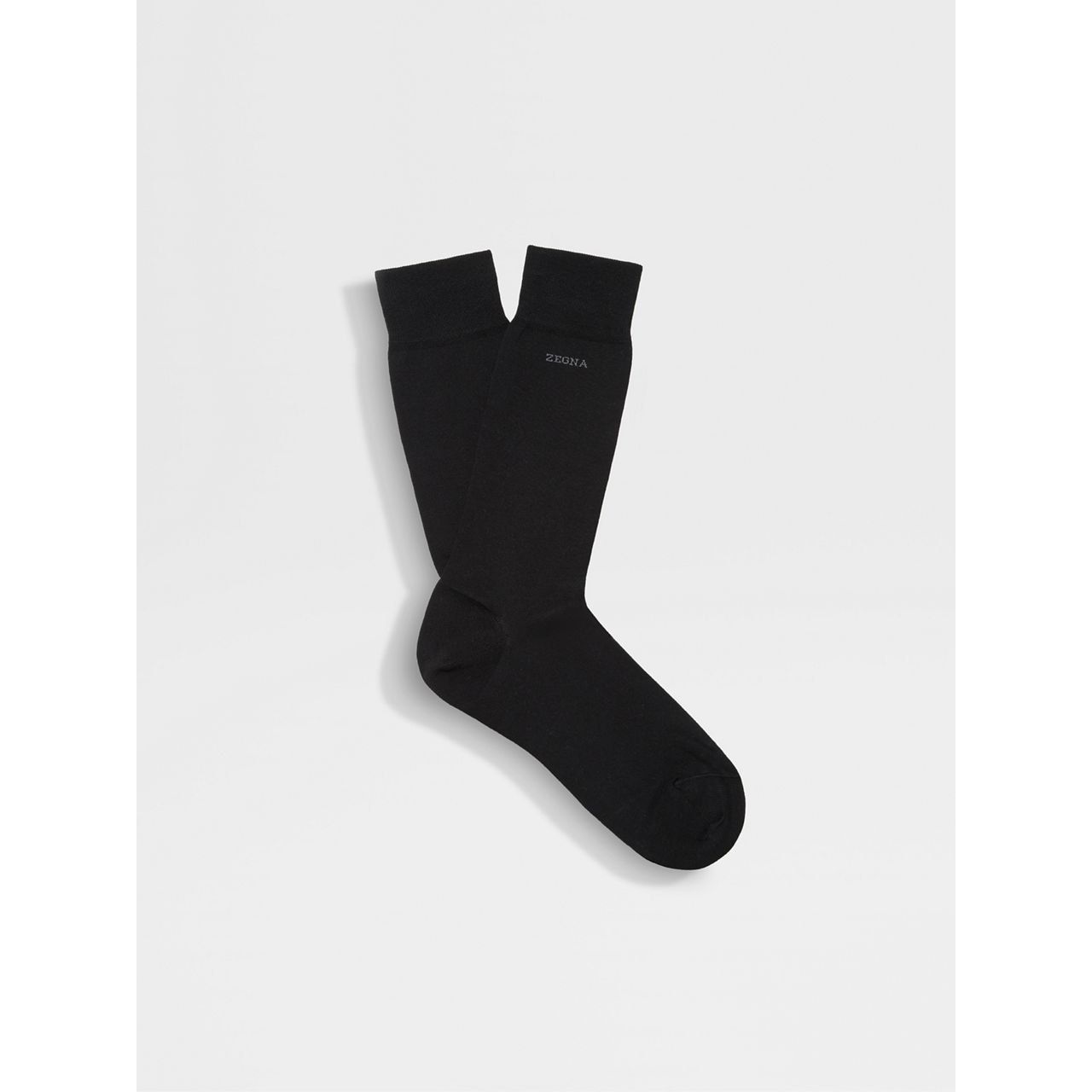 ZEGNA BLACK COTTON BLEND SOCKS